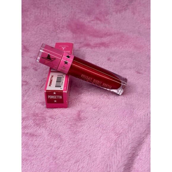 New! Poinsettia Jeffree Star Velour Liquid Lipstick VLL NWT NIB Red Metallic - Picture 6 of 6